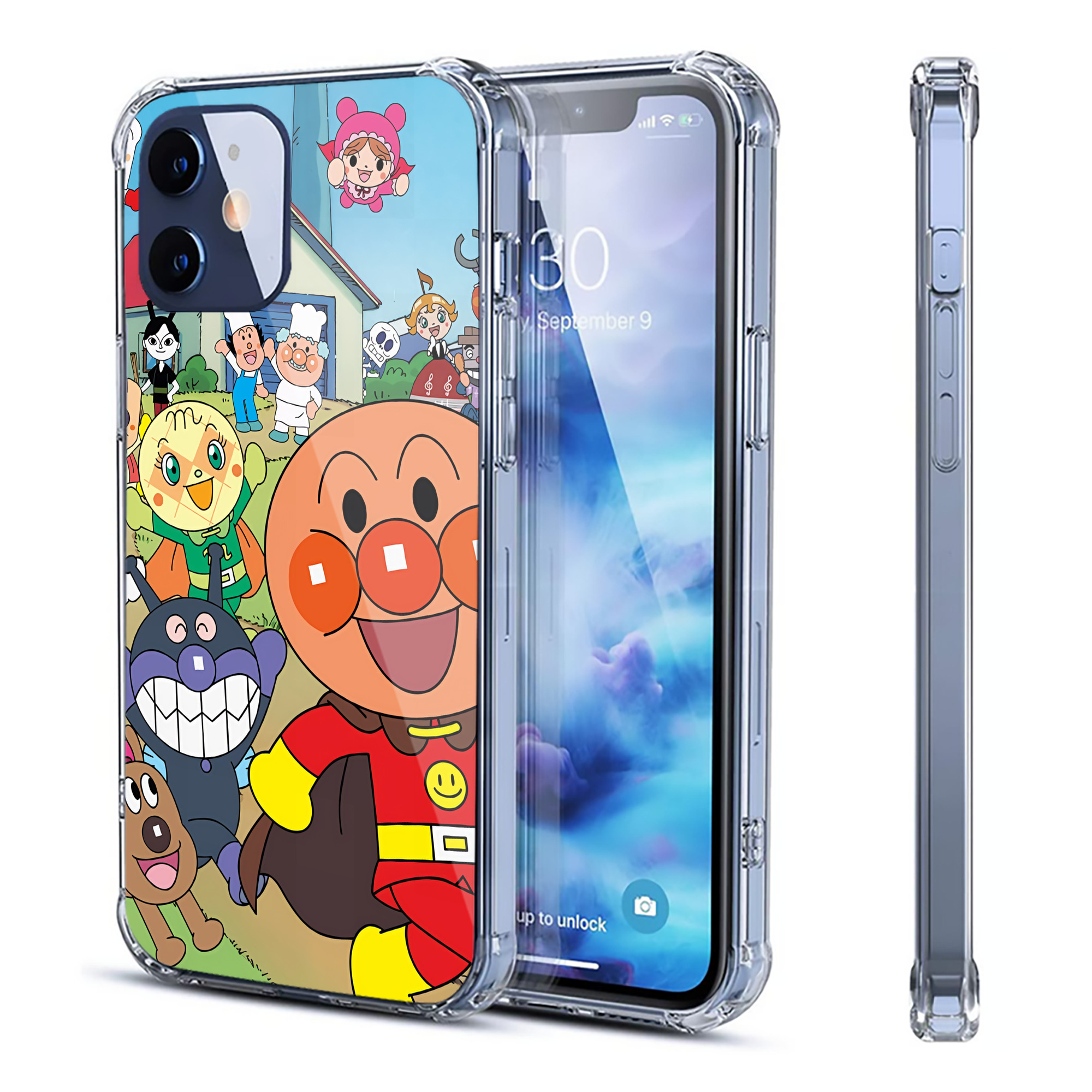 （画像用） アンパンマン Anpanman 【iPhone 12シリーズ対応】透明スマホケース（クリアソフトケース）